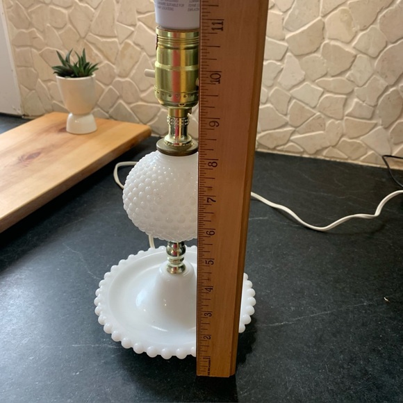 VINTAGE | Milk Glass Hobnail Boudoir Lamp - Picture 8 of 8